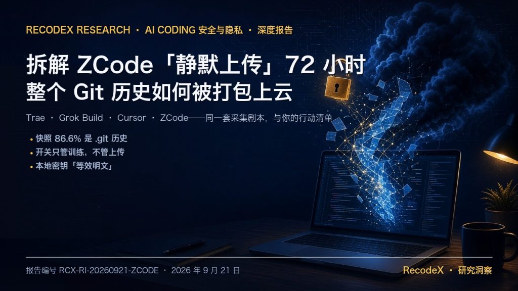 拆解 ZCode「静默上传」72 小时:整个 Git 历史如何被打包上云——从 Trae、Grok Build 到 Cursor,AI 编程工具为何一再越线